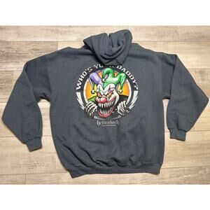 Hellanbach Inc. Who's Your Daddy? Pullover Gray Hoodie Sweater XL Clown